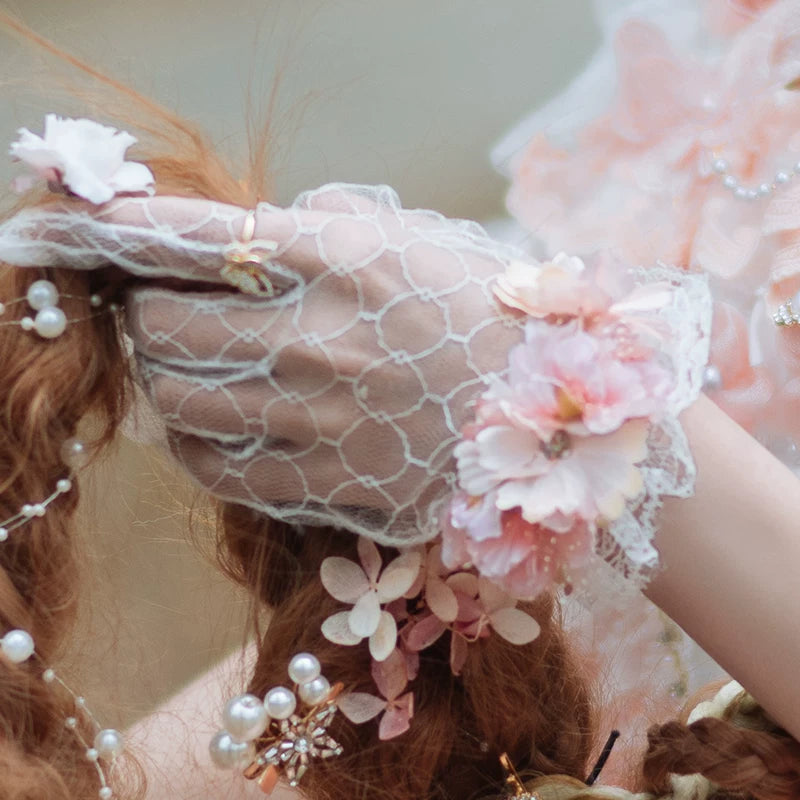 Handmade - Floral Bonnet Headwear - Sweet lolita bonnet headwear