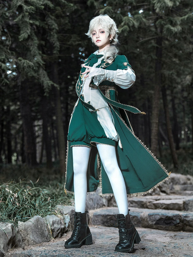 Letters from Unknown Star - Divine Envoy - Ouji Lolita Shorts Suit Military Lolita Coat and Shirt