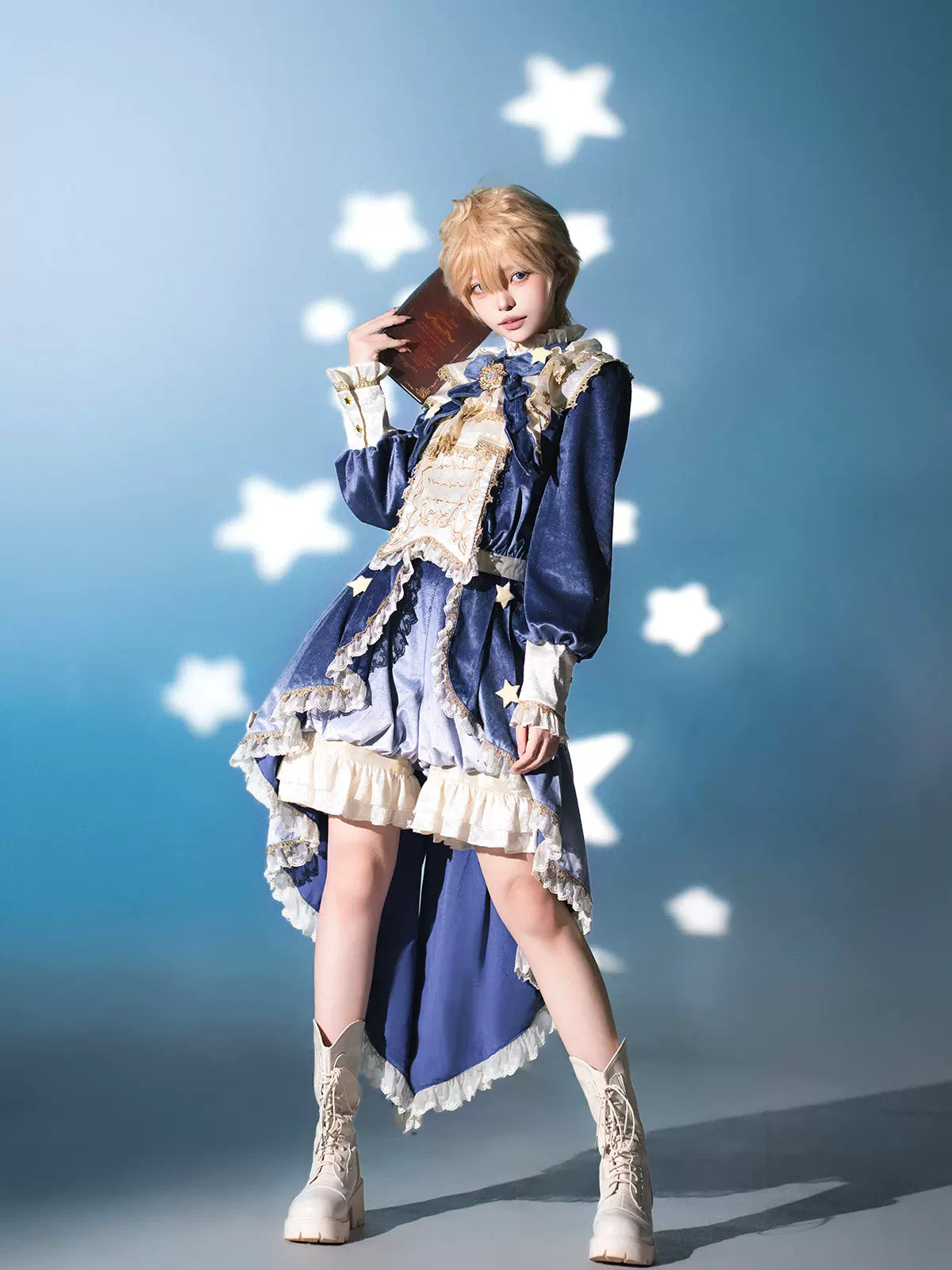 Your Princess - Dream Cloud - Ouji Lolita High-Low Tailcoat, Puffy Lantern Shorts