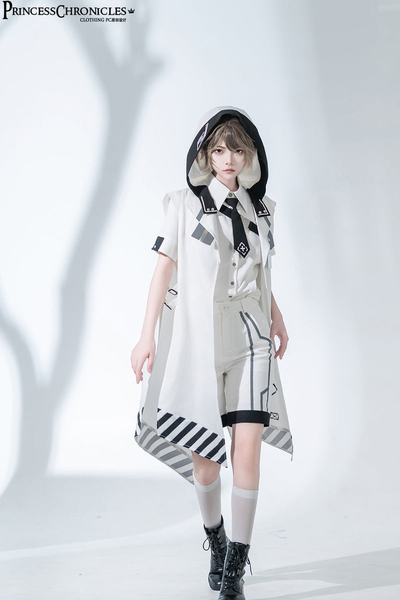 Princess Chronicles - Dry sea and Ashlar - Handsome Futuristic Style White Short Set
