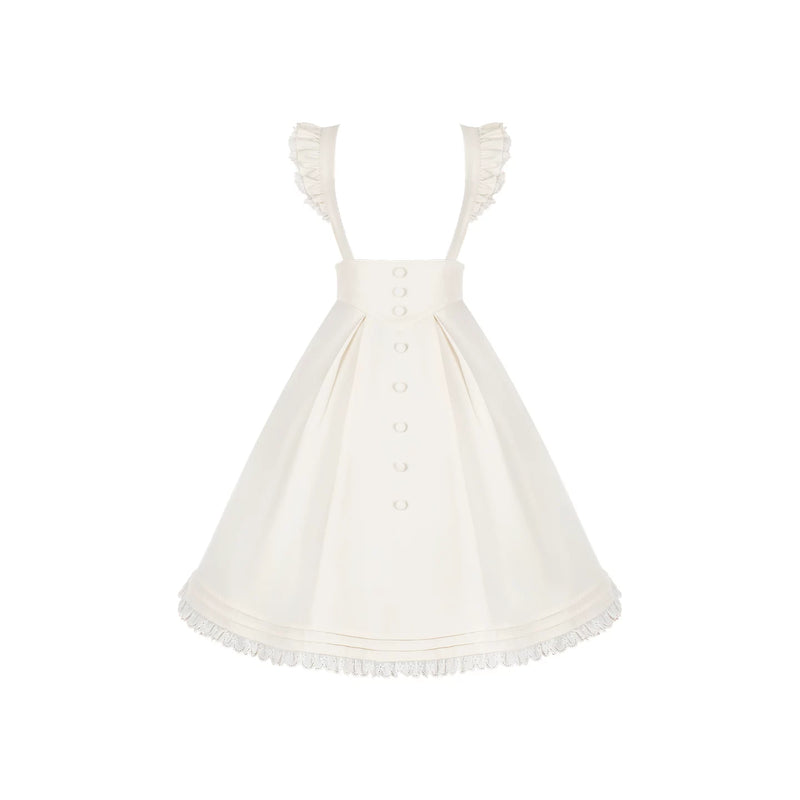 With PUJI - Miss Lita - Classic Lolita dress suit with an adjustable flutter-sleeve apron detail view 11