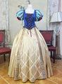 Royal blue two-piece set without lace false collar / XS