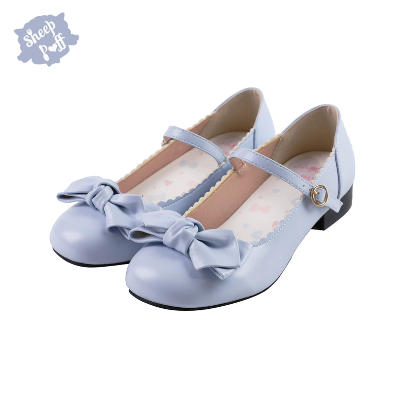 sheeppuff Rounded Bow Mary Jane Shoes