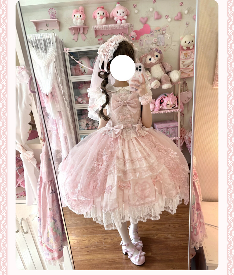 Dream Cherry Box - Dream Music Box - JSK Dress with Layered Lace Trim