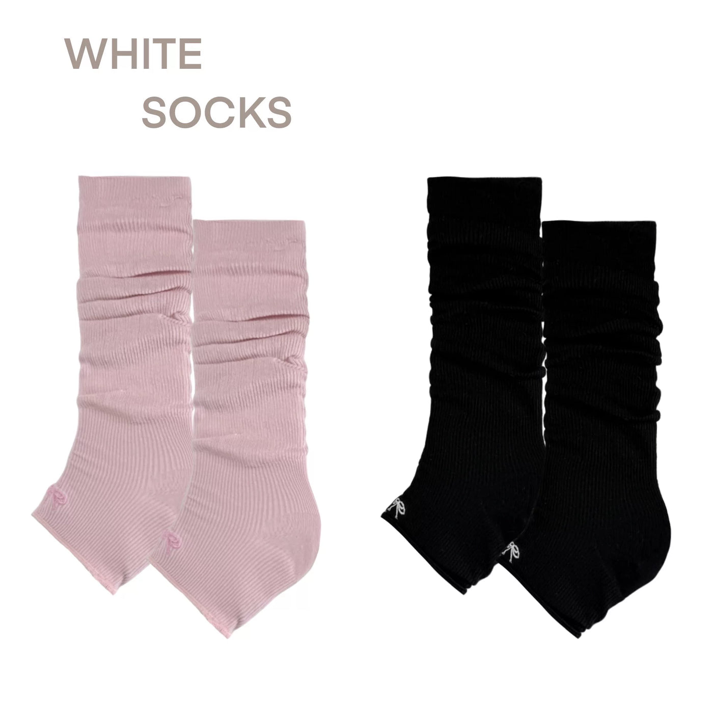 White Socks - Ballet Slouch - Footed Knitted Leg Warmers in Single or Multi-Pair Sets