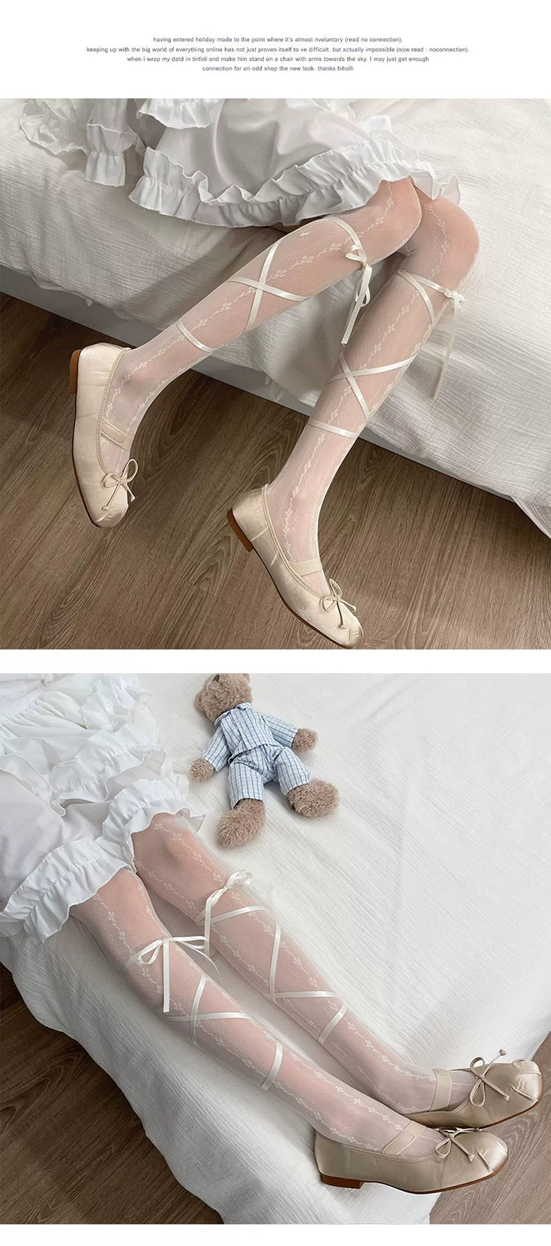 Sock Noble - Ribbon Ballet - Tights with Wraparound Ribbon Ties