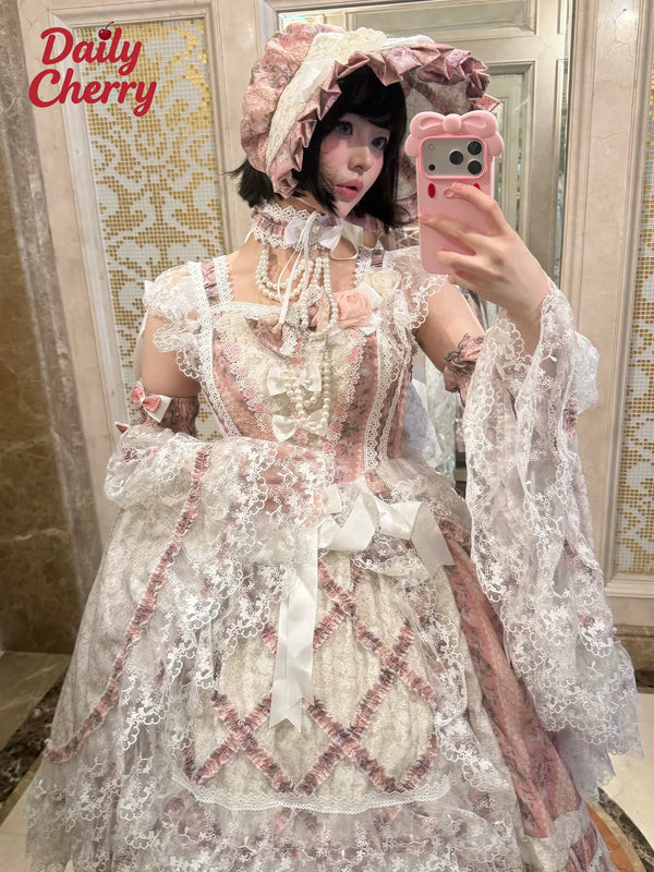 Daily Cherry Falling Stars bridal Lolita JSK set - main view
