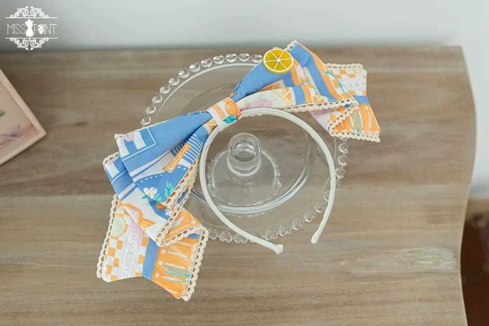 Daisy Lemon - Kawaii Lolita Lemon and Flowers Accessory blue cloth KC