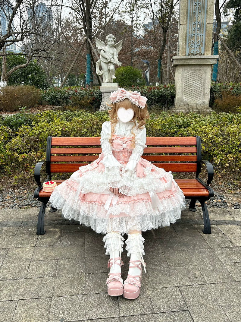 Hello Princess Lolita - Tajiya - Plus-Size Lolita Dress with Layered Lace Trim – detail view 9