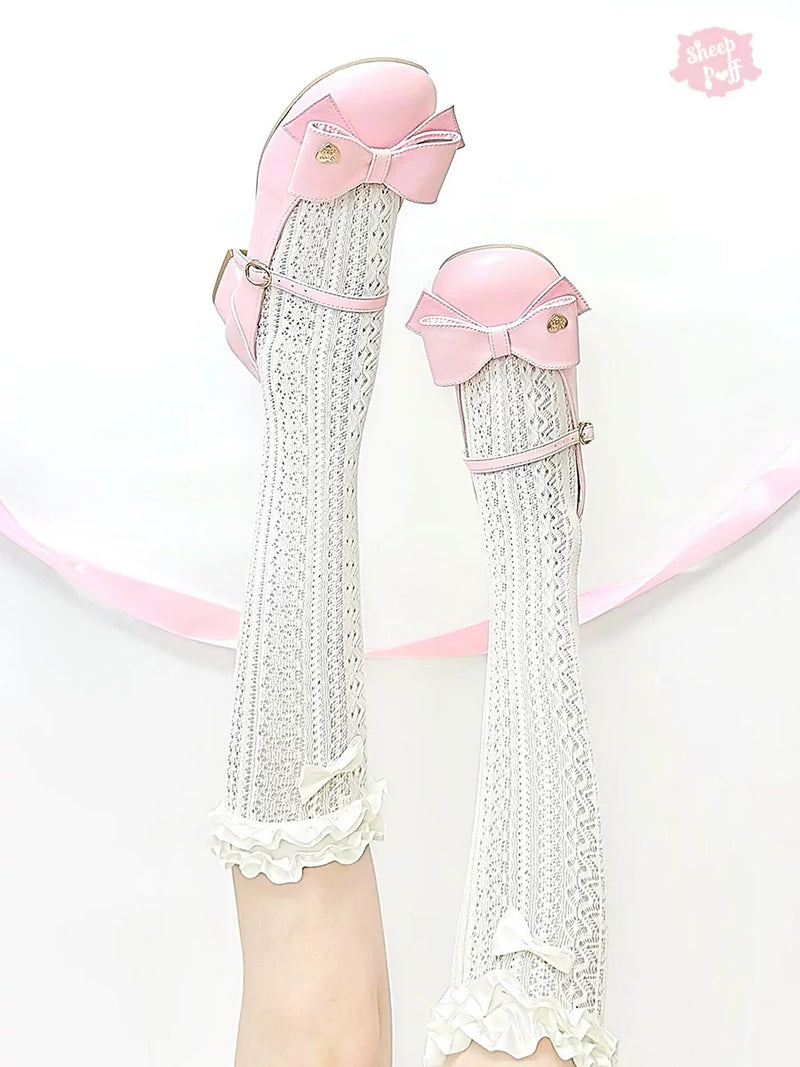 sheeppuff Fondant Bow Low-Heel Lolita Shoes