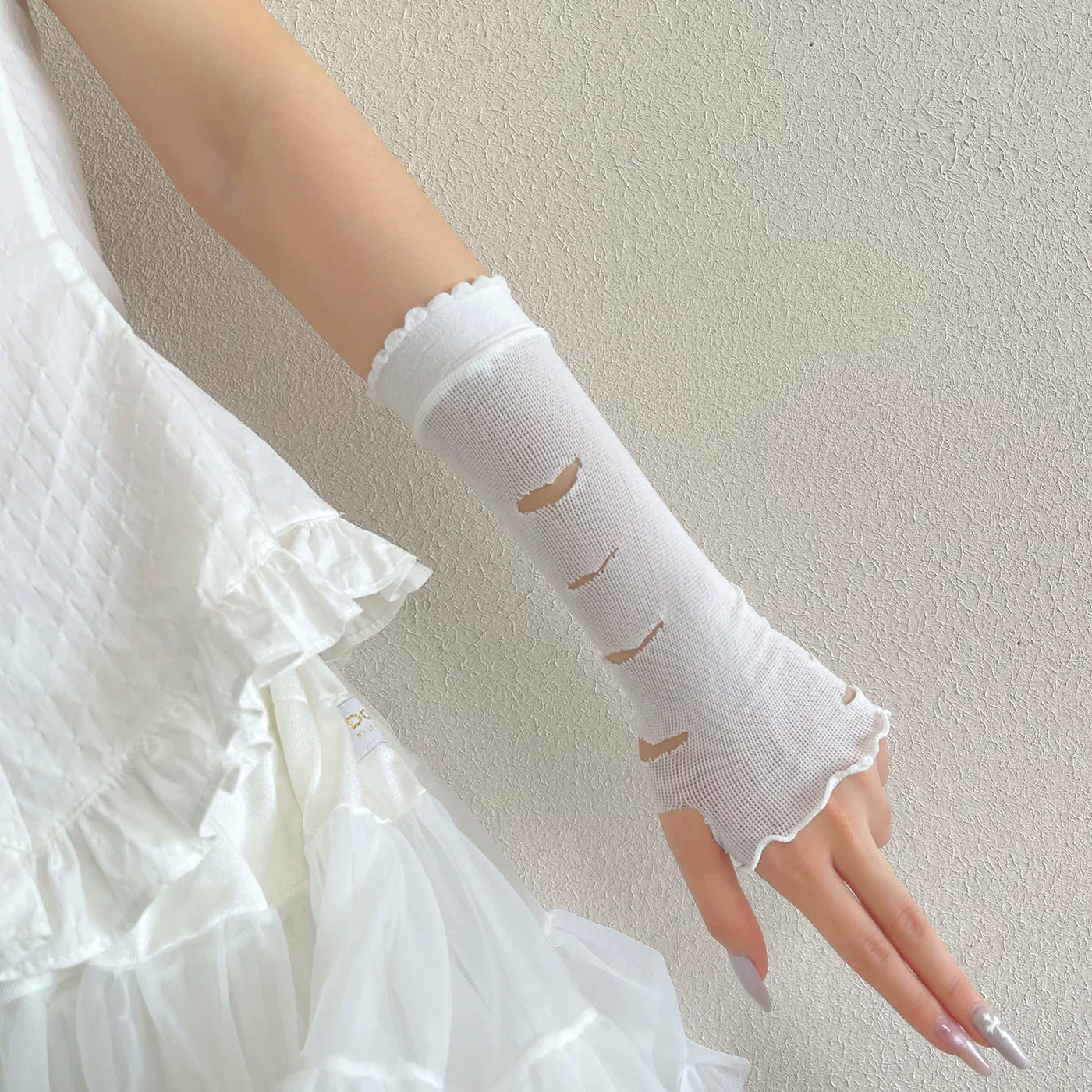Sock Noble - Dopamine Candy Colour - Arm Sleeve Gloves with distressed cutouts