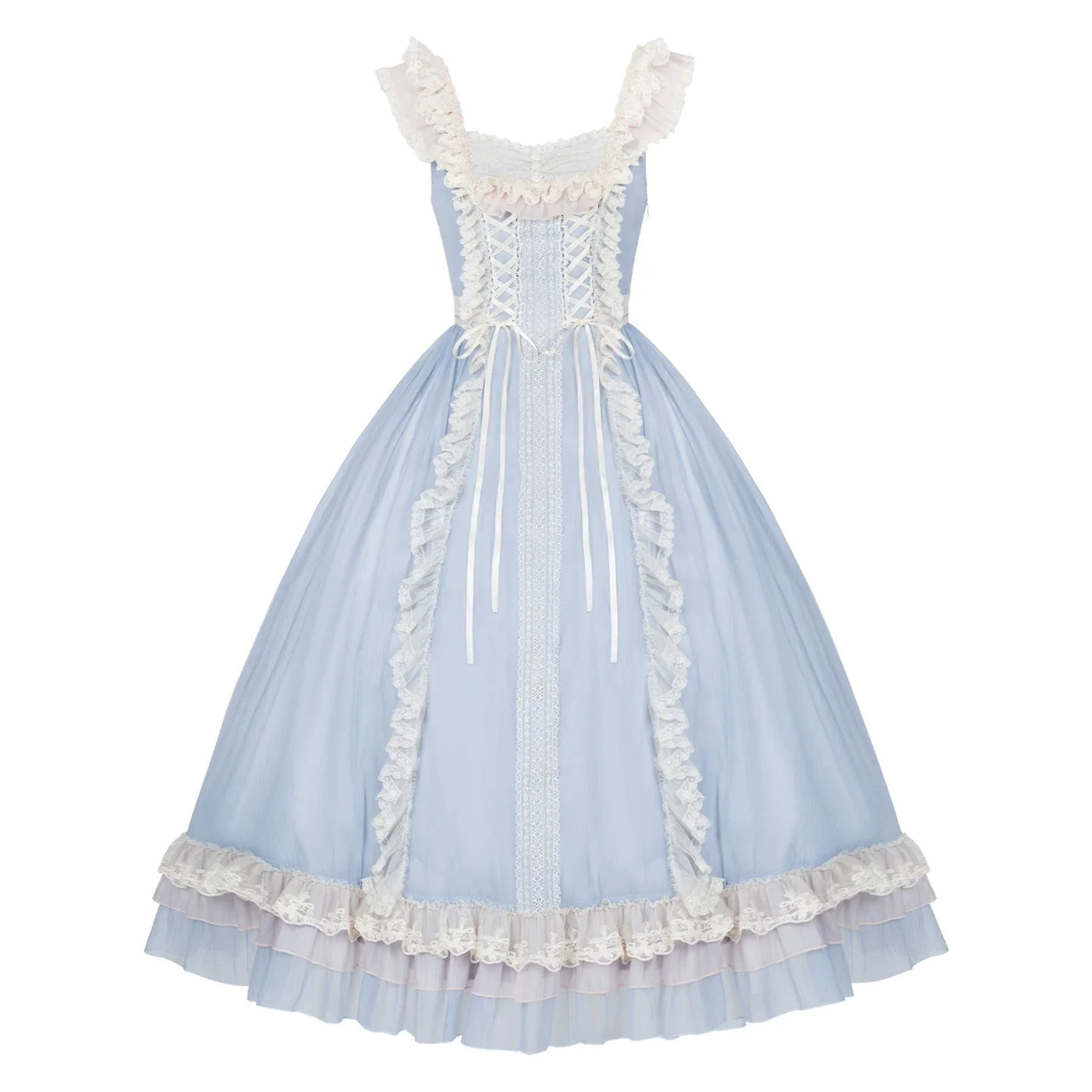 Island Diary - Classic Lolita Flutter Sleeve JSK Dress, Ruffled Lace (L M S) 45533:855170