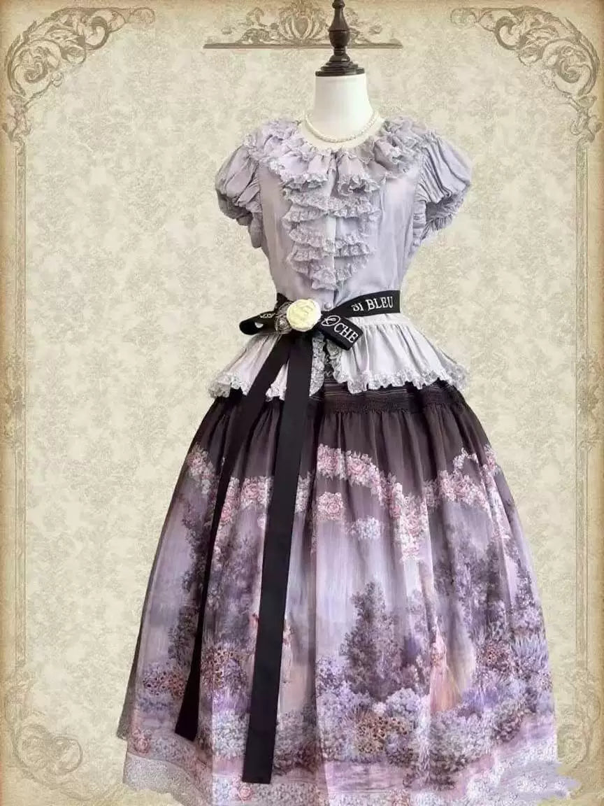 Sweetheart Dream Machine - Holiday Ruffle - Blouse with Cascading Lace Ruffles