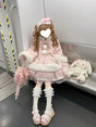 Pink Kitty Pompom Hooded Cape - Ready-Stock Option / One Size