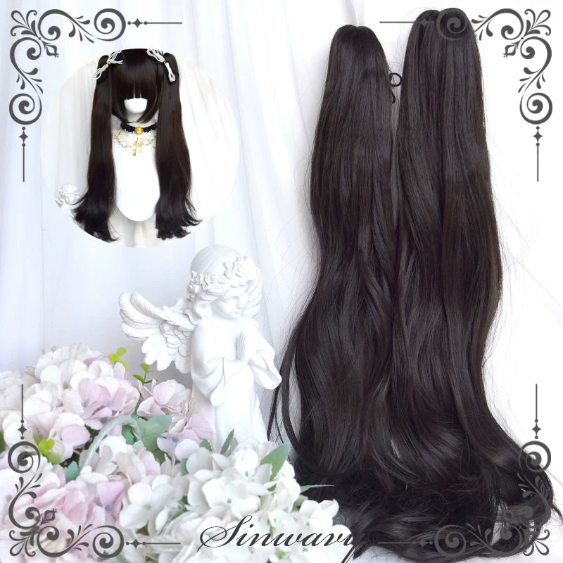 Sinwavy natural black clip-on Lolita ponytail set - view 11
