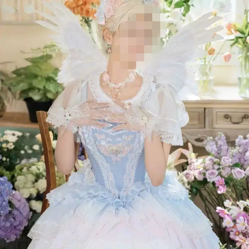 Sweetheart Dream Machine - Dotted Tulle - Inner blouse with lace flutter sleeves