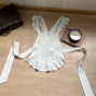 White Gothic Flutter Sleeve Strap Apron, in stock / One size