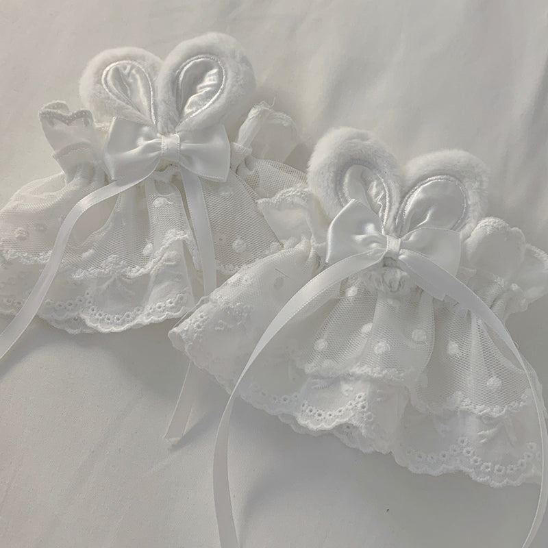 Roji Roji - Cute Lolita Bunny Ears Cuffs Lace - Summer Butterfly Hand Sleeves Hand Accessory