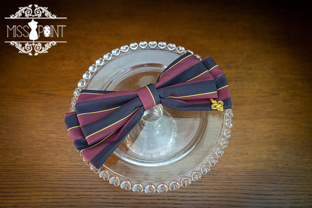 Miss Point - Stripped Lolita Headband Veil Hat Clip Necklace 21548:312924