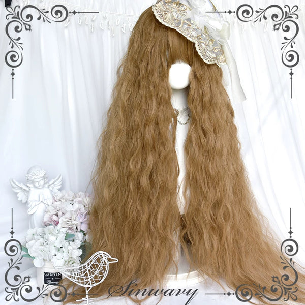 Golden-brown long curly Lolita wig - view 1