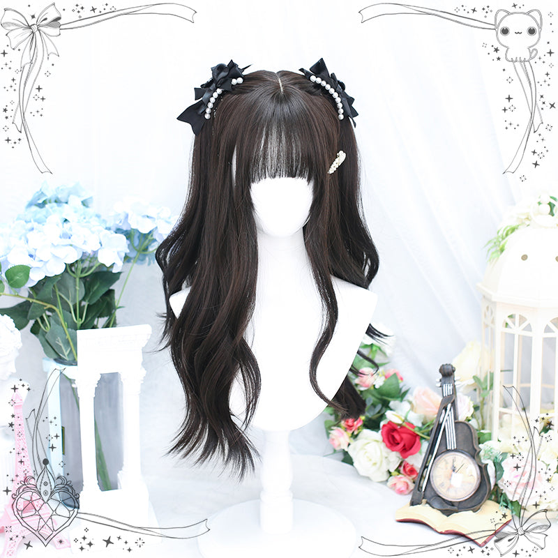 Dalao Home - Daily Long Curly Wavy Black Tea - Lolita Wig Wig