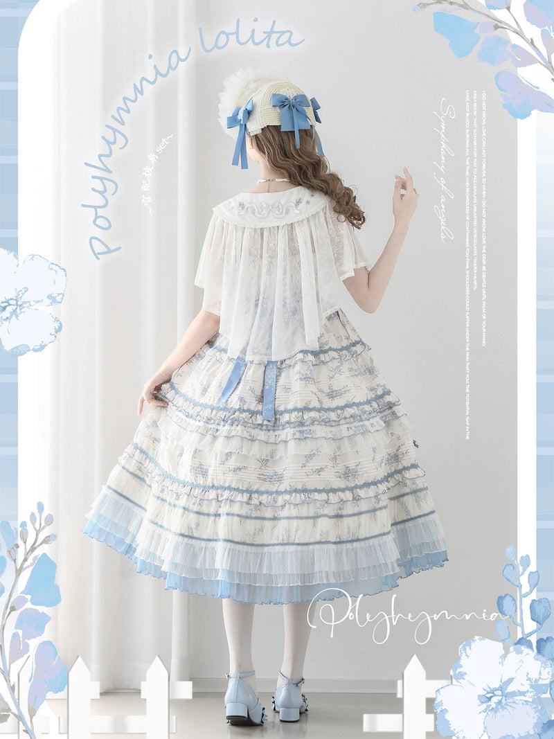 Lolita - Hua Fei Hua - Forget-Me-Not Blue Classic Lolita JSK