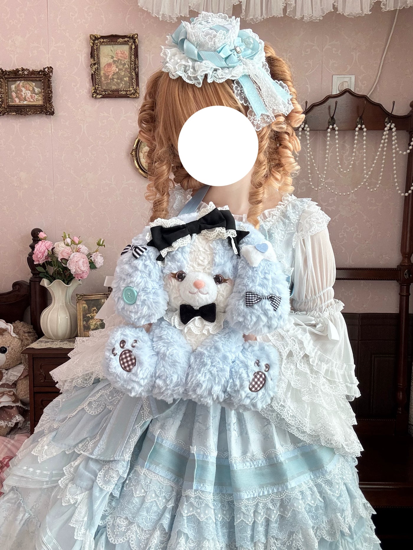 Mango Maruko - Plush Puppy Face Backpack - Plush Lolita backpack