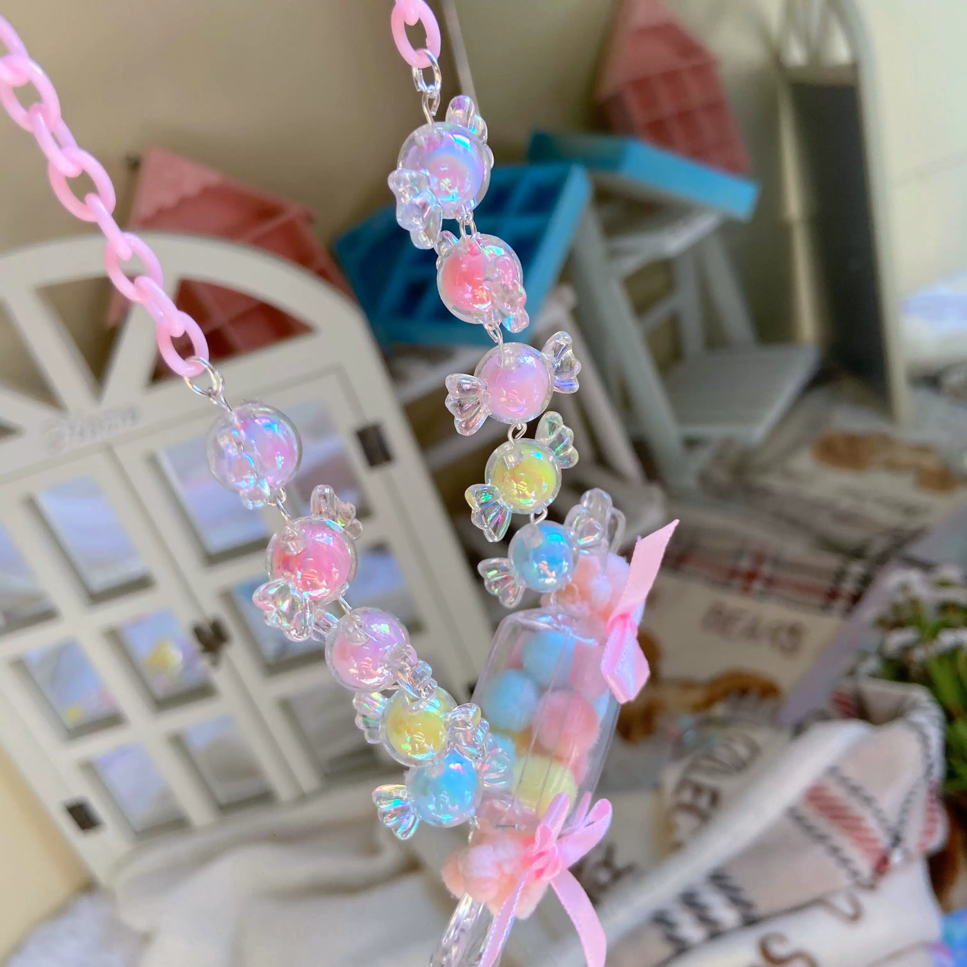Bear doll - Candy Charms - Beaded Necklace with Candy-Style Charms