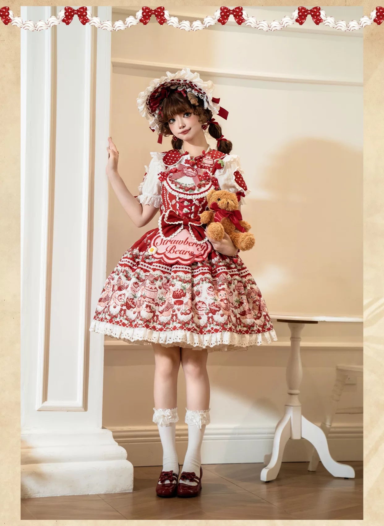 Star Fantasy - Strawberry Bear Garden - Strawberry-Print JSK
