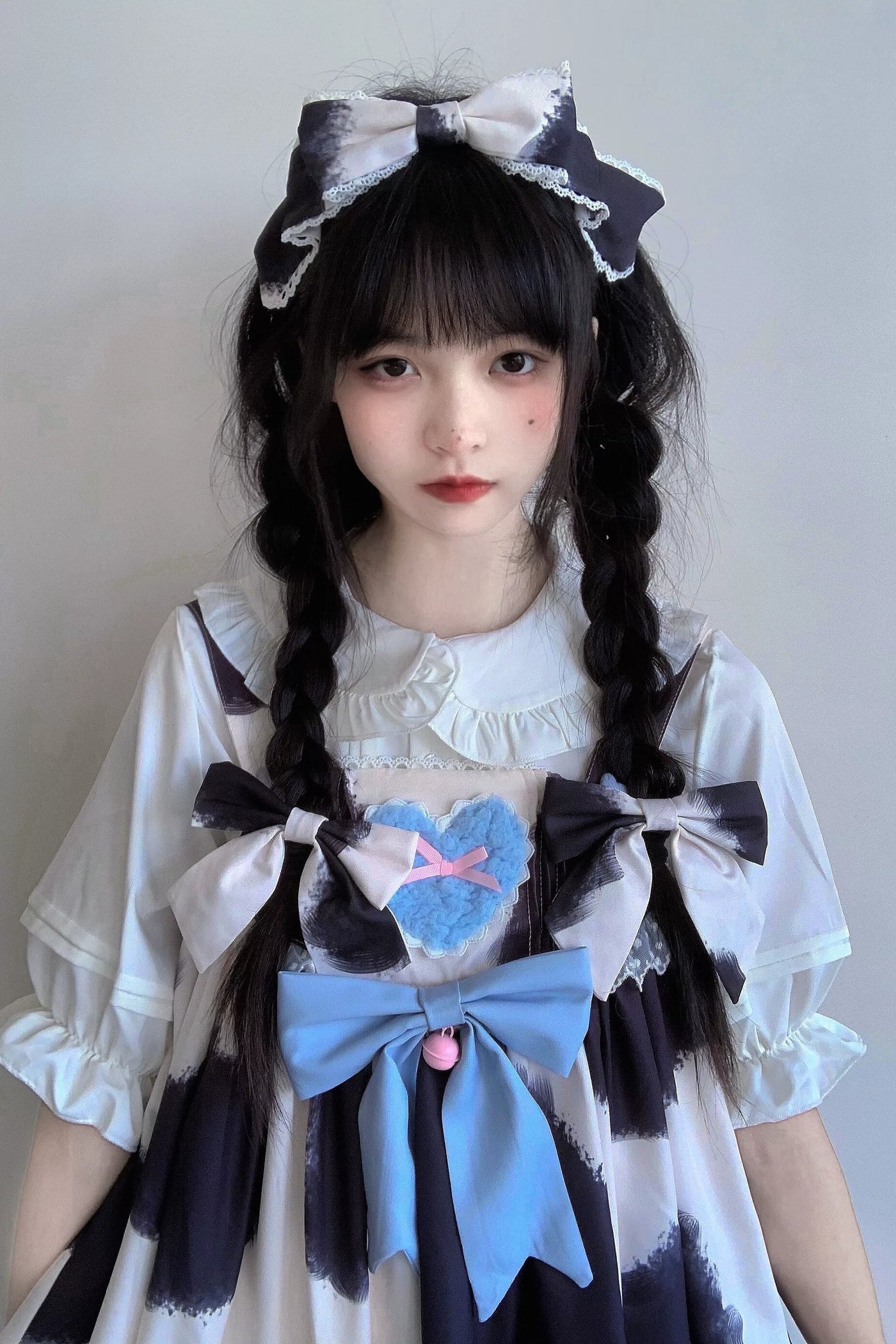 Tata Long Ear - Layered Rabbit - Blue JSK Dress with Layered Ruffles