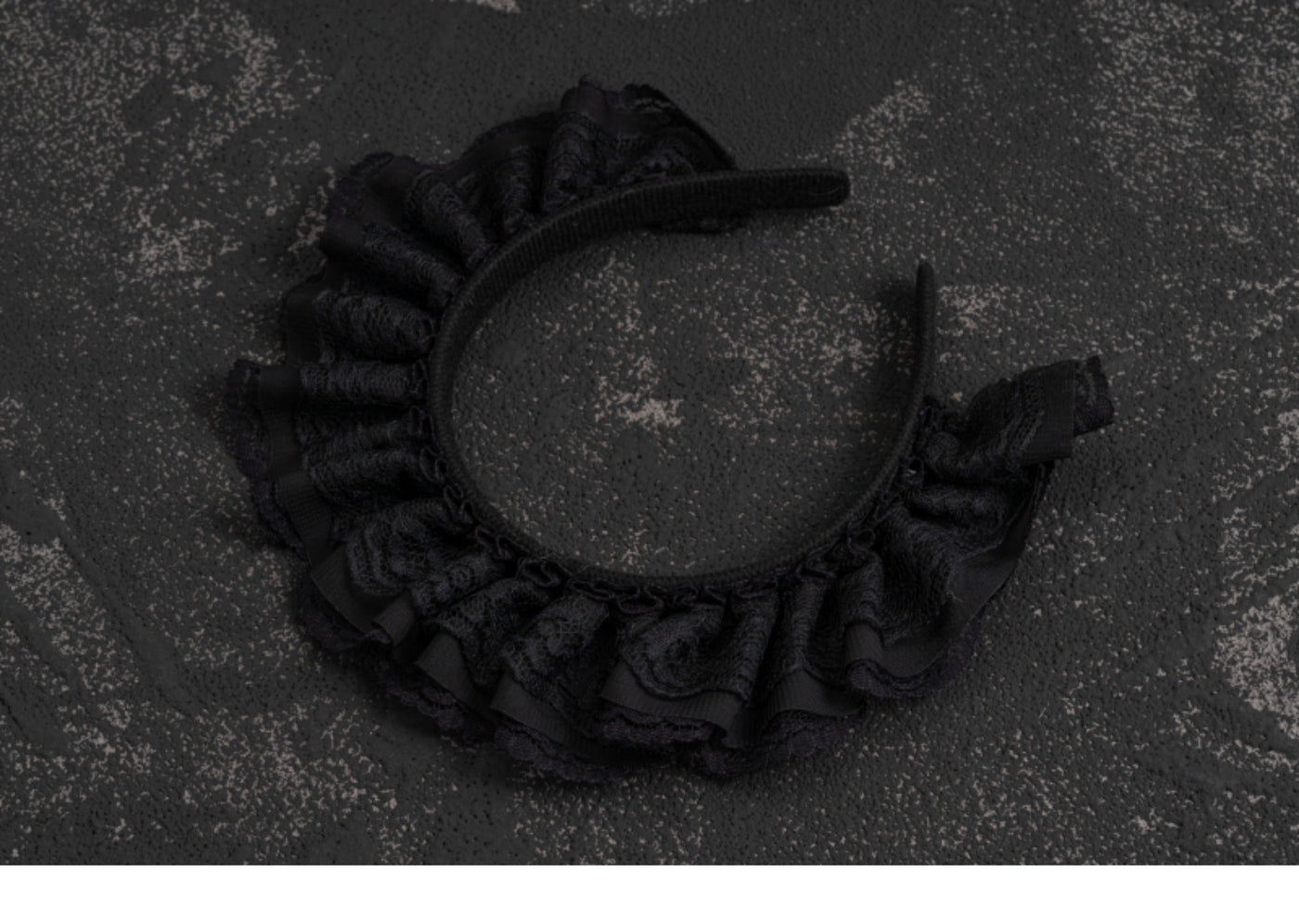 Strange Sugar - Gothic Lolita Lace Black Headband - Headwear