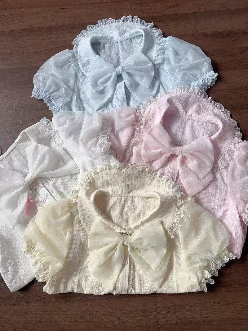 Sweetheart Dream Machine - Milky Puff - Cotton Inner Layer with a Lace-Trimmed Peter Pan Collar