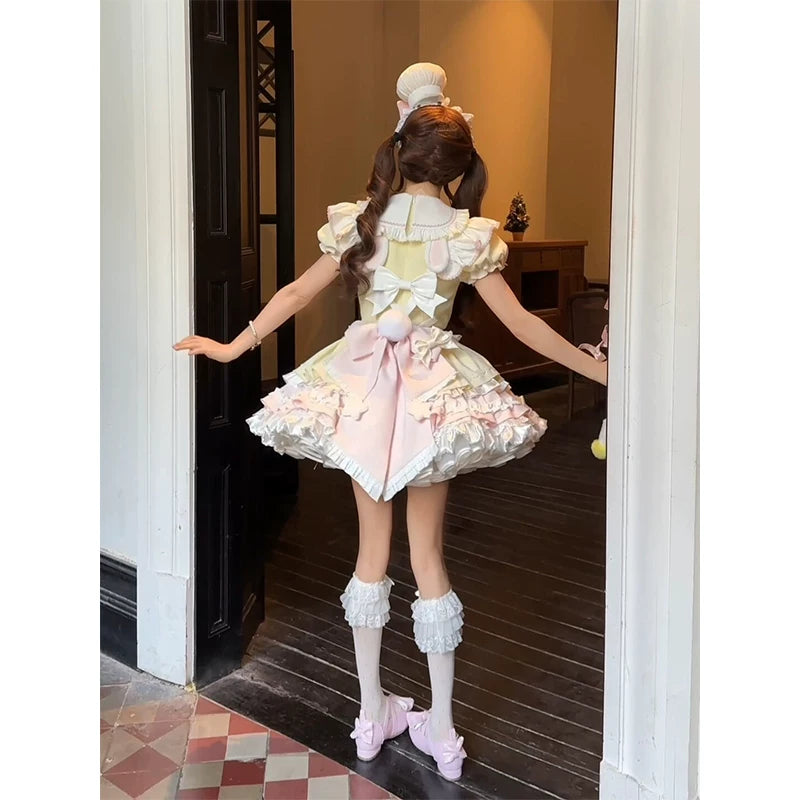 Creamy - Sweet Dessert - OP dress set with ruffled apron and oversized bow