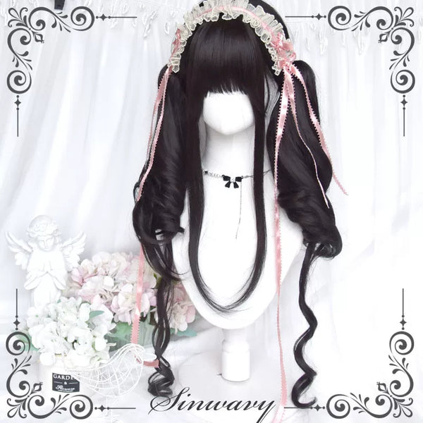 Natural black twin ponytail Lolita wig - view 1
