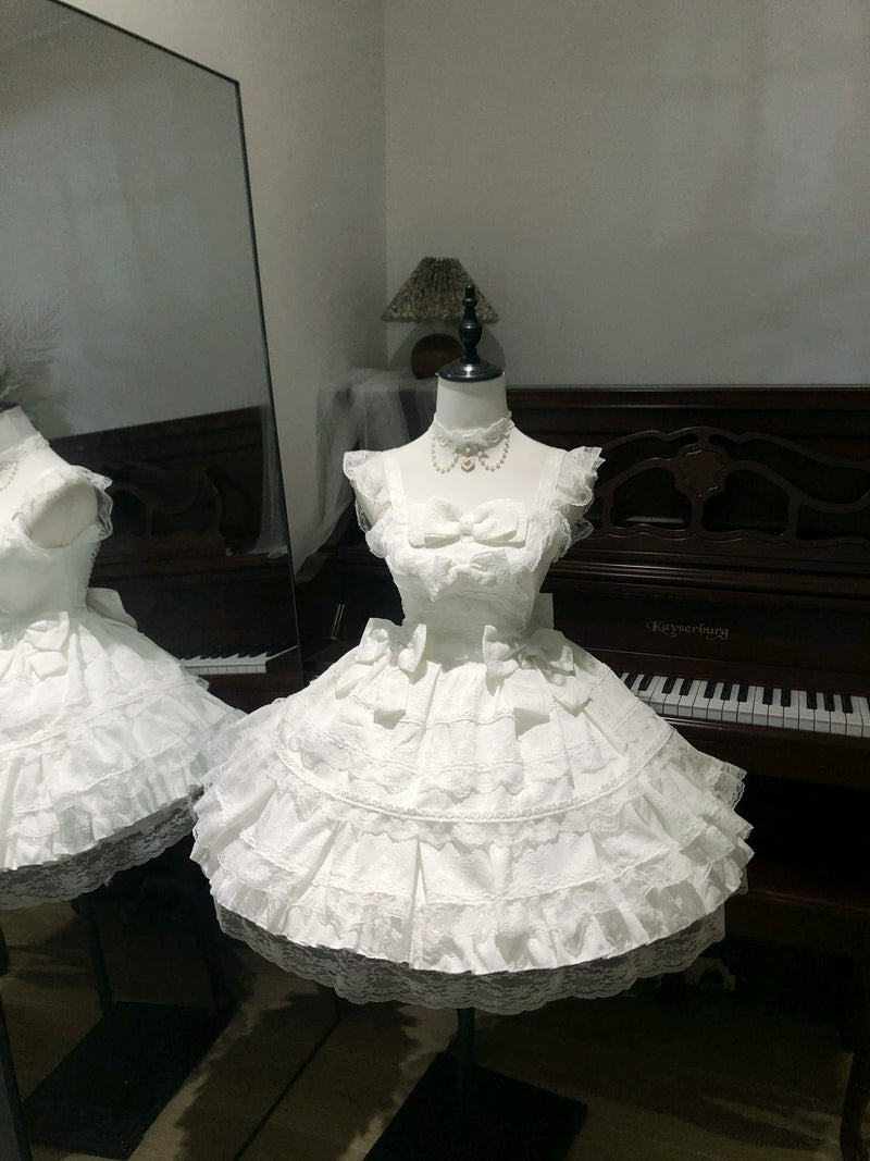 YoYo - White Angel Wings - White Sweet Lolita jumper skirt