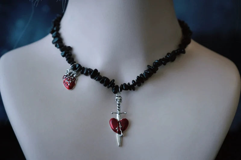 Strange Sugar - Handmade Gothic Lolita Choker - Multiple Pendant Neckwear