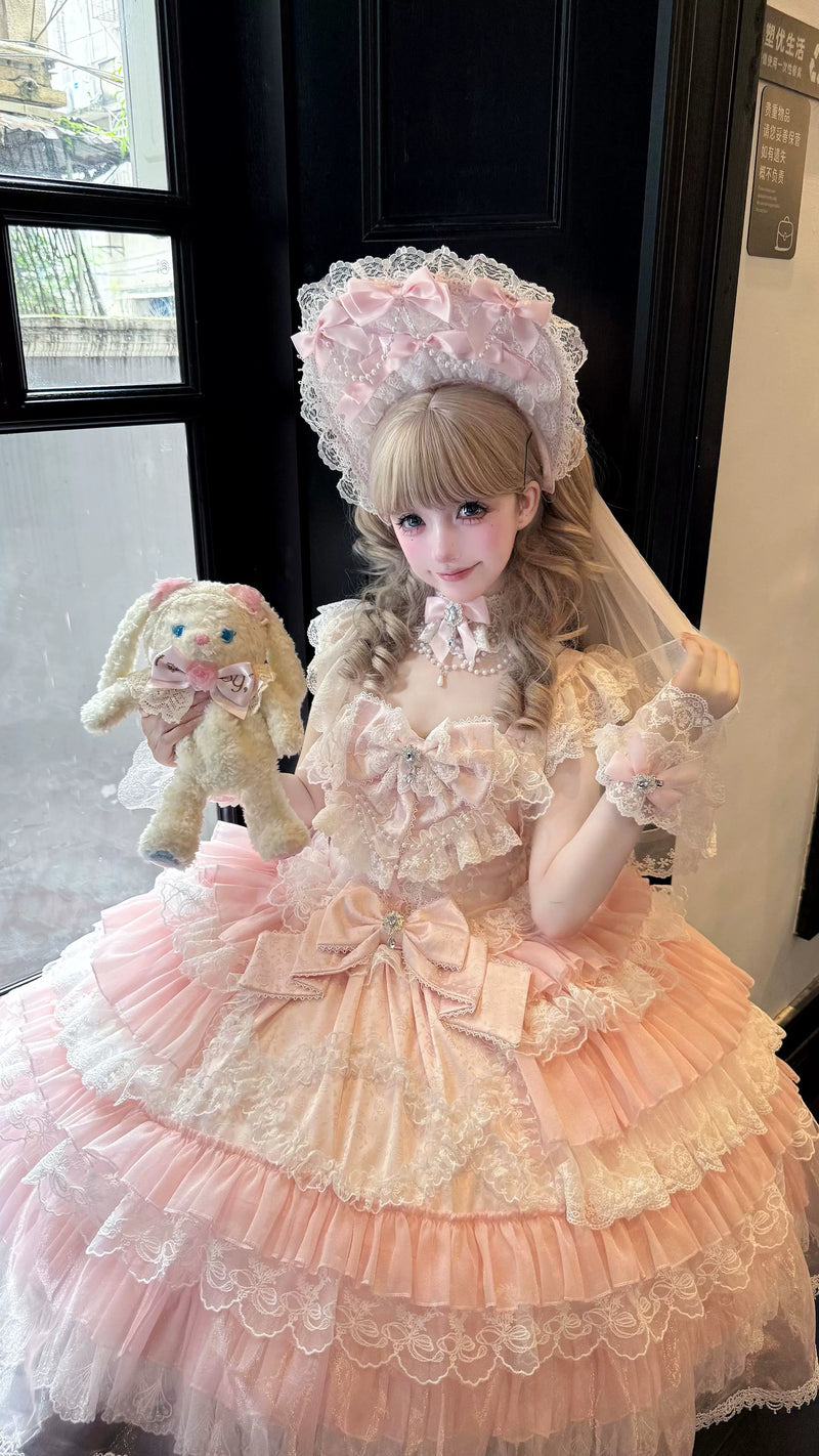 Miaolin Original - Rose Oath - Sweet Lolita JSK dress with rose