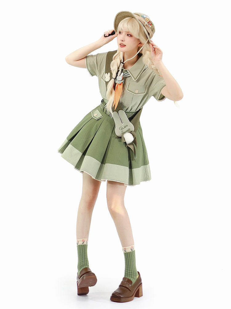 Piggy Bun - Bunny Trip - Green Lolita accessory options with truck embroidery - product detail 6