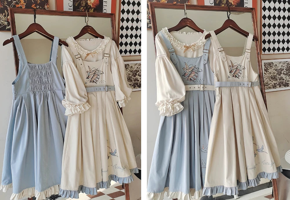 Birds in Flight - Embroidered Summer JSK Dress Set - detail view 8