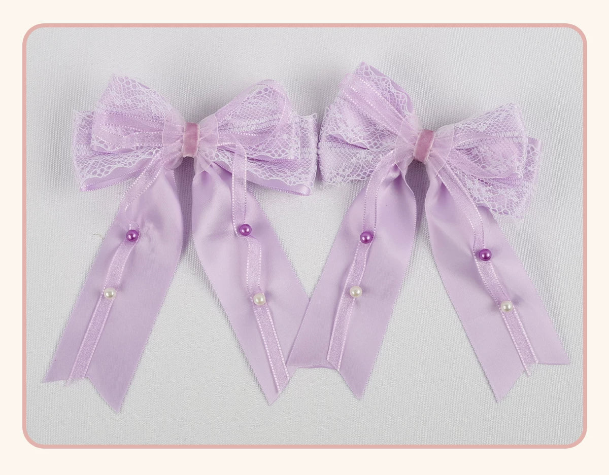 Stardust Rose - Taro Bridal - Purple Floral Headwear and Hand-Sleeve Options with Bows