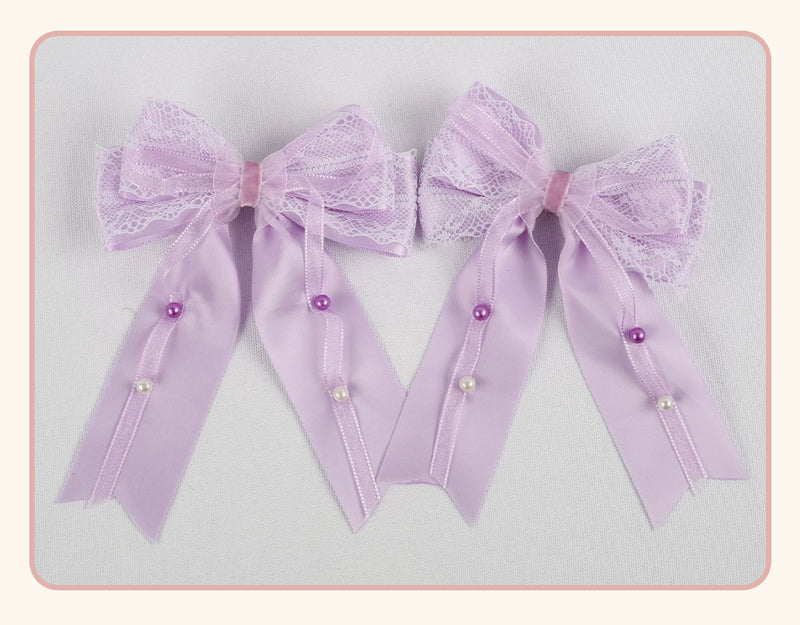 Stardust Rose - Taro Bridal - Purple Floral Headwear and Hand-Sleeve Options with Bows