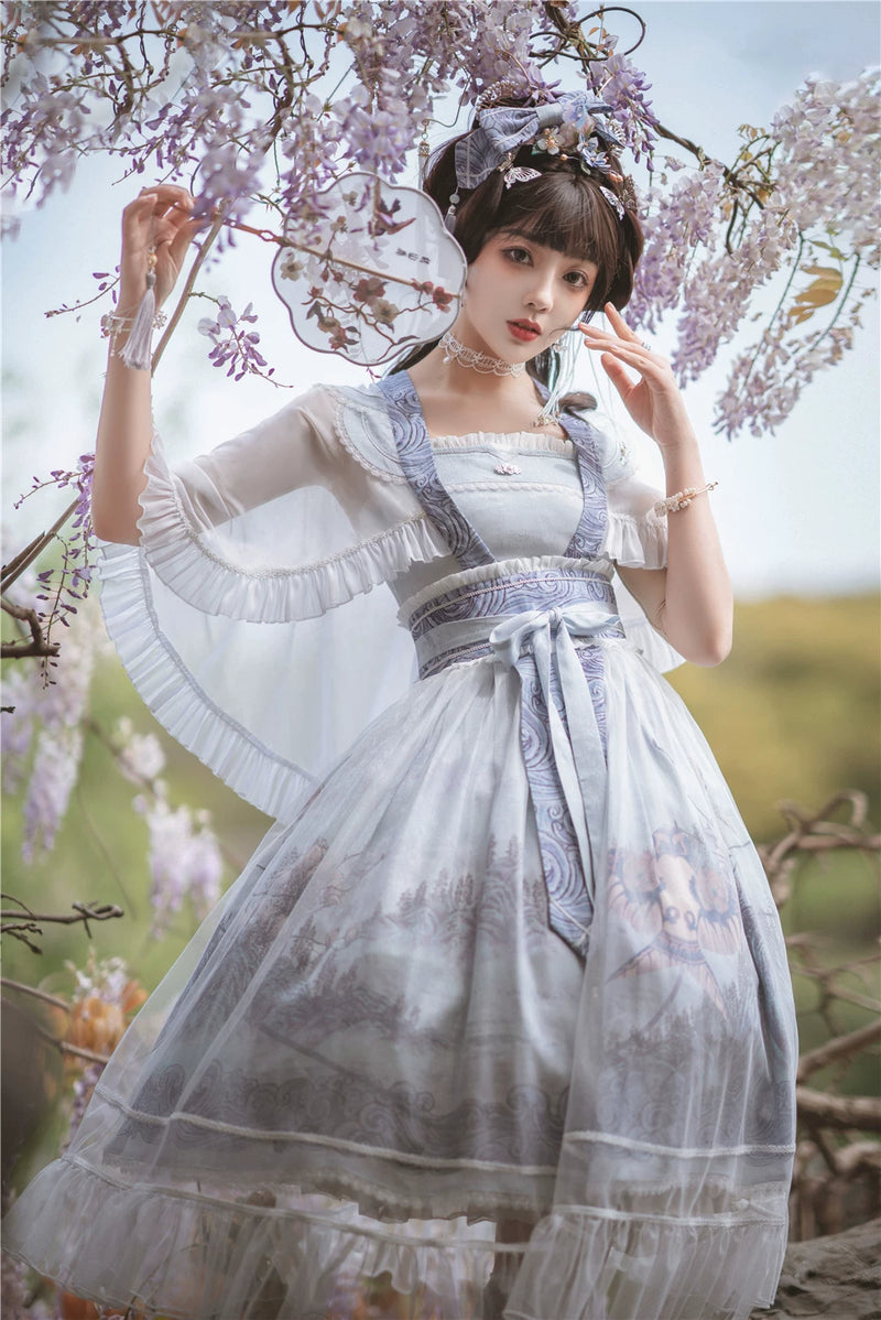Forest Wardrobe - Kites over Distant Mountains - Type II Lolita Dress and Cape Set - 3