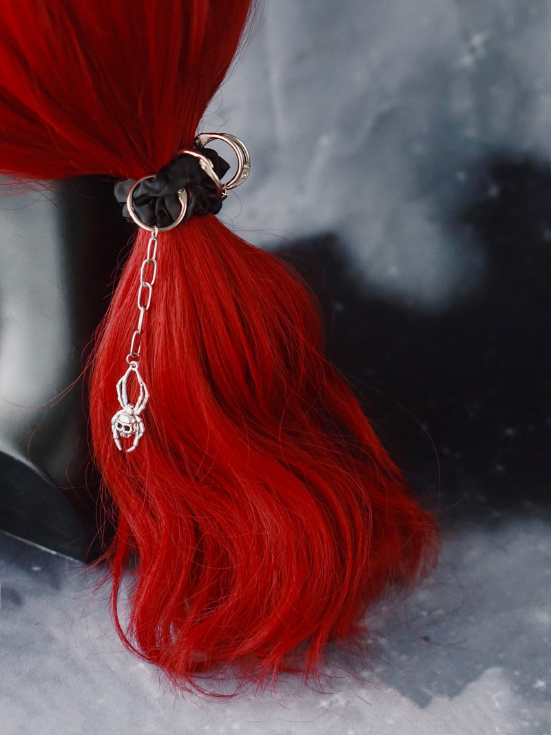 Strange Sugar - Gothic Lolita Black Hardware Skull - Spider Hairband Headwear