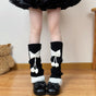 Black socks, white pom-pom / One Size