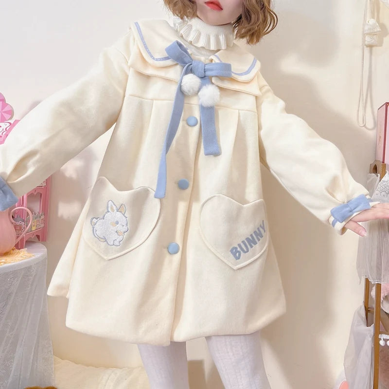 Niu Niu - Plus Size Lolita Coat Woolen Winter - Lolita Overcoat Outerwear