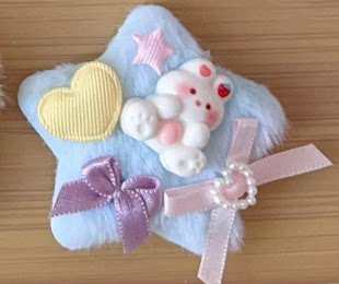 Golden Pikaka - Pastel Star Hair Accessories - Fluffy Star Hair Clip