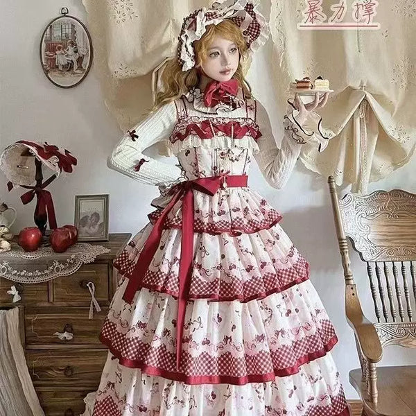 Berry Country Picnic Lolita JSK Dress Set - main view