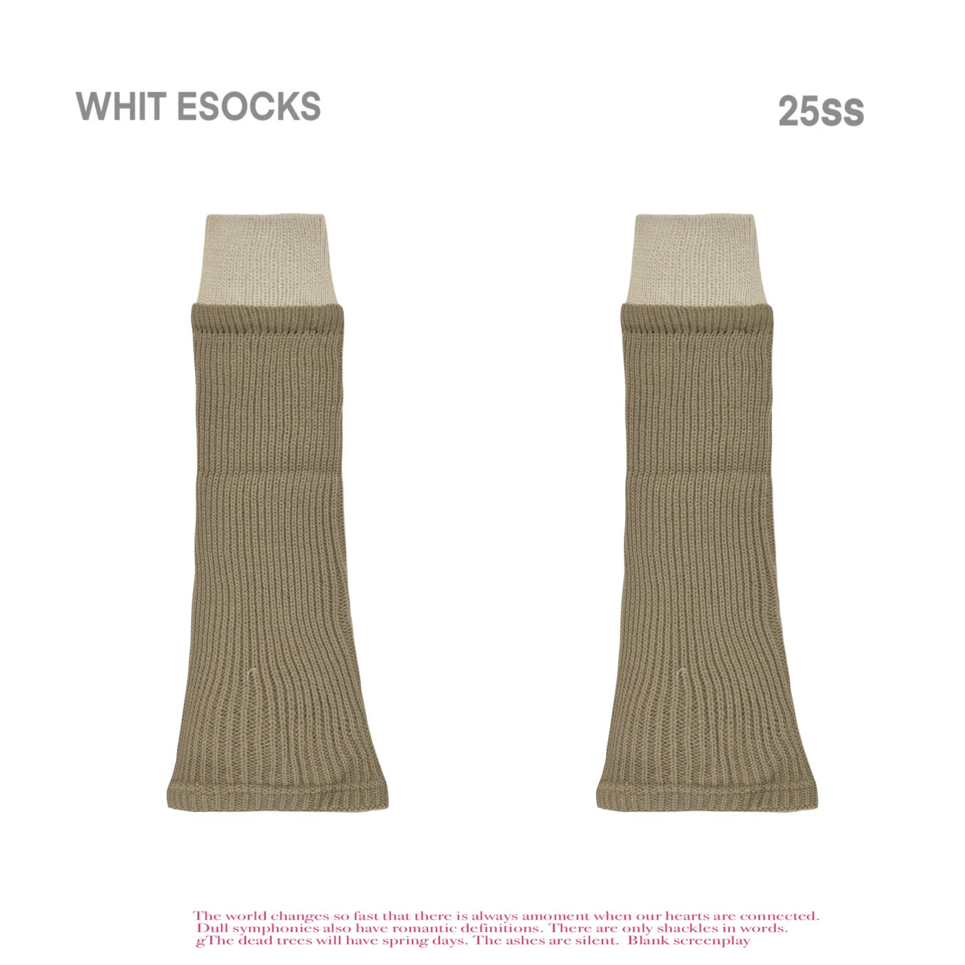White Socks - Maillard Color Block - Ribbed Mid-Calf Leg Warmers