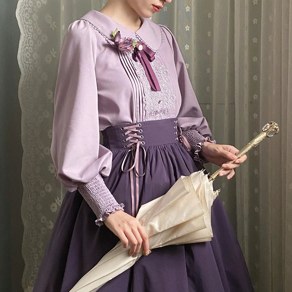 Countess's Autumn Outing - Embroidered Blouse and Skirt Set - detail view 15