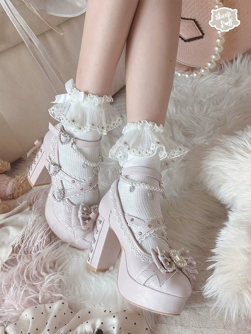sheeppuff Gem Lace High-Heel Lolita Heels